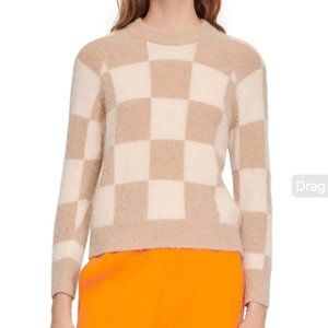 Sandro Damier Mohair Check Sweater